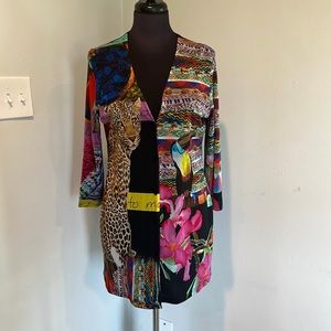 Simon Chang long printed button up top